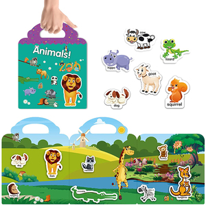 Özelleştirilmiş yeniden kullanılabilir çıkartma kitabı hayvan çıkartmaları dayanıklı pencere Clings çocuklar eğitici çıkartmalar oyuncak çocuklar için Toddlers - Product Image 2