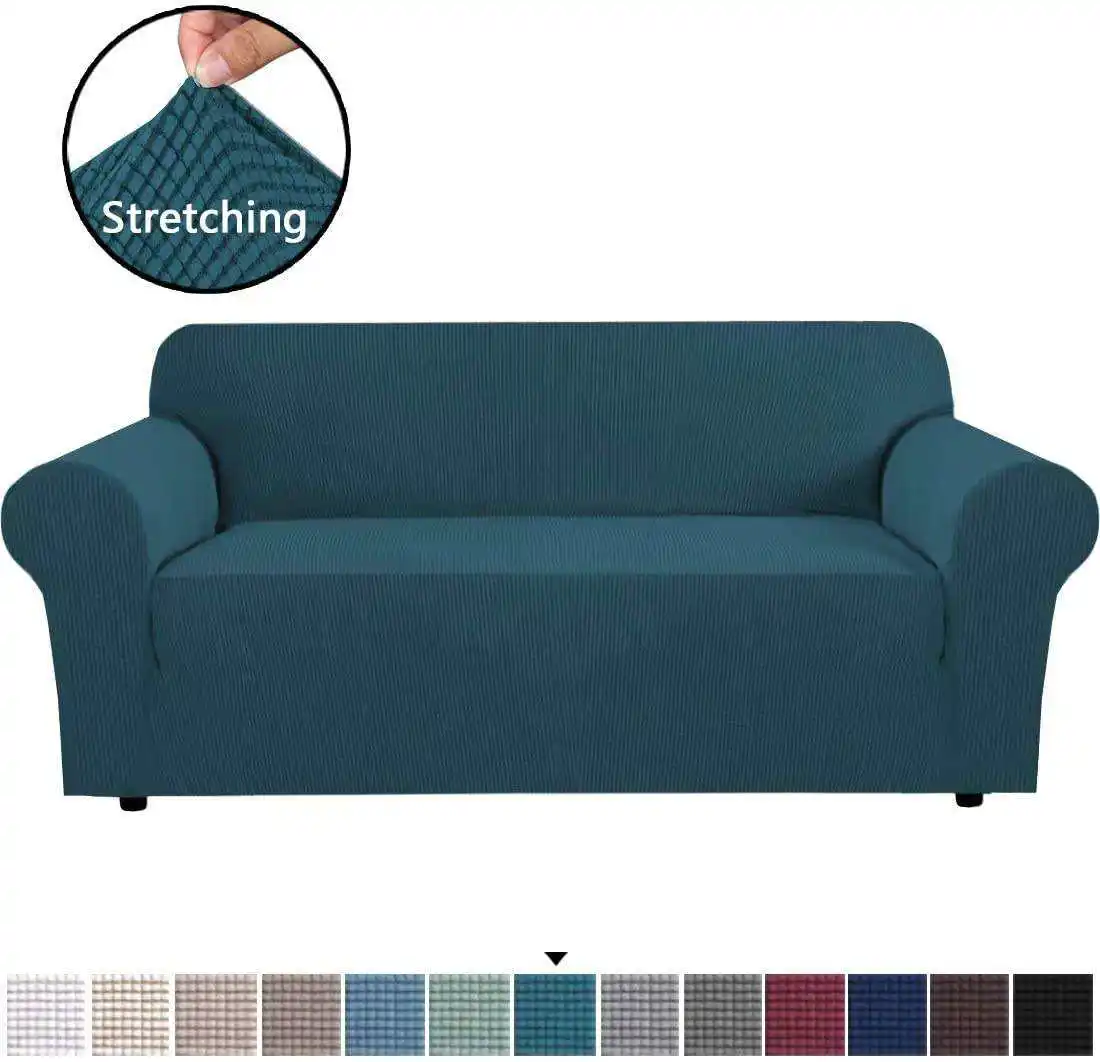 Design personalizzato in maglia verde elasticizzato divano slipcove nuovo divano jacquard fodere per 3 posti