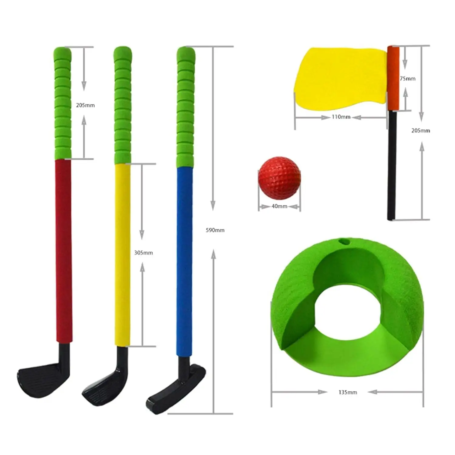 Детский пластиковый набор игрушек для игры в гольф