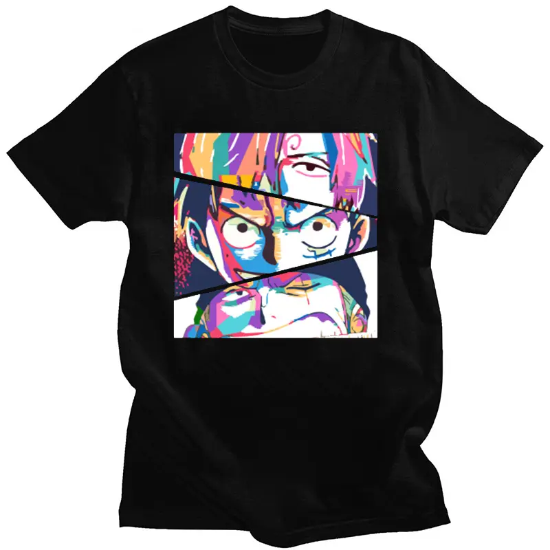 Apanese-Camiseta de manga corta para hombre y mujer, camisa con estampado de perímetro de dibujos animados, de verano