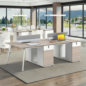 Multifunzione funzione di armadietto di legno personale ufficio Computer scrivania divisoria tavolo da ufficio per 4 persone - Product Image 4