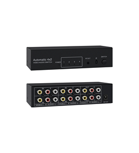 AV <strong>Video</strong> and Audio Automatic Switcher 4 in 2 Out Remote Control Selection Chip <strong>Switch</strong> 4port - Product Image 4