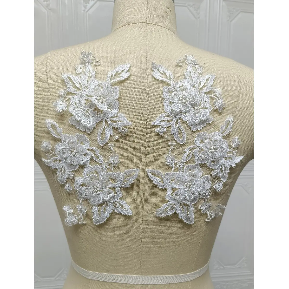 DELACE 3d fiore fiori di seta medaglione patch di pizzo applique per abito da sposa da sposa