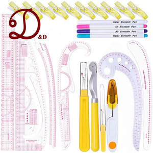 Pháp Đường Cong May May May Chắp Vá Cai Trị Thiết Lập Quần Áo Nhựa Thiết Kế Pháp Đường Cong Túi Công Cụ Cần Thiết Cho May Vá - Product Image 1