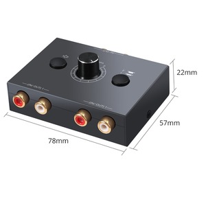 <strong>2</strong> X <strong>1</strong>/<strong>1</strong> X <strong>2</strong> <strong>RCA</strong> Stereo Audio Bi-Directional Switcher With Mute Button Portable L / R Stereo Audio Switch Audio <strong>Splitter</strong> - Product Image 6
