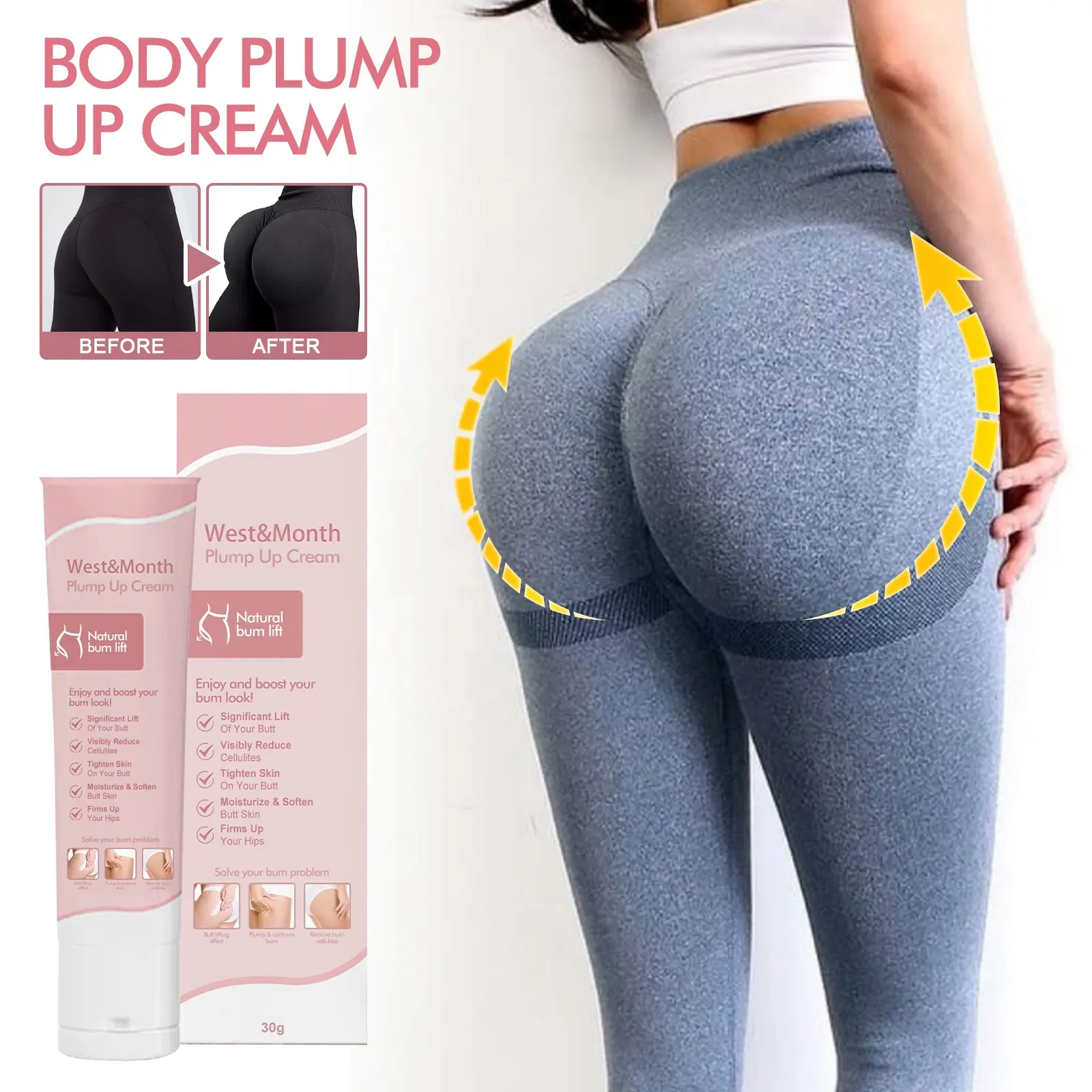 Vendita calda collagene organico sollevamento perfetto curva del corpo Plump Hip Up seno rassodante fianchi e crema per l'aumento del sedere