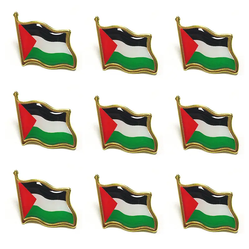 Spilla con bandiera palestina personalizzata con Logo rotondo a forma libera di Gaza con distintivo in metallo con spilla in metallo