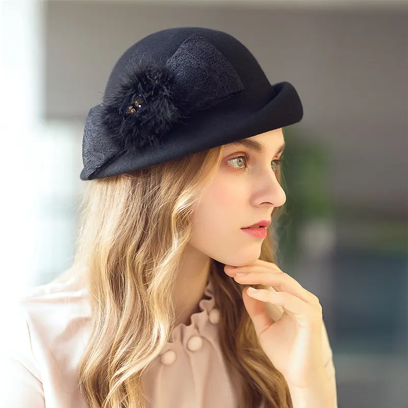 Классическая новая летная шапка, модные роскошные женские шерстяные фетровые шапки, берет из австралийской шерсти