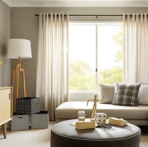 Natural Simplicity Sheer Drapery Fabric Linen-Look Linen Curtains for the <strong>Living</strong> Room <strong>Window</strong> - Product Image 2