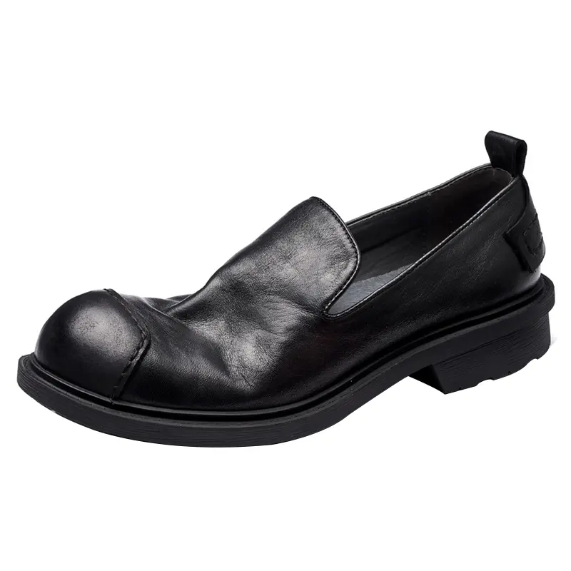 Tresemme Botanique Novo mocassins pretos para homens formais, sapatos de couro oficial, sola de borracha, sapatos cowboy ocidentais, Eva masculino