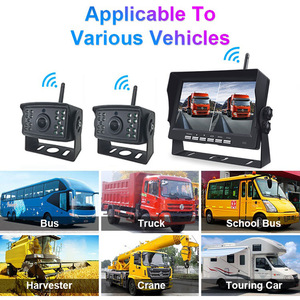 7&quot; <strong>Wireless</strong> <strong>Backup</strong> <strong>Camera</strong> <strong>System</strong> Dual/Quad Split Monitor With Recording Rear Front View Cameras Parking for <strong>RV</strong>/Truck/Trailer/Van - Product Image 2
