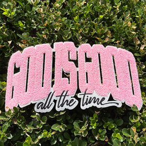 Rosa nero dio è buono tutto il tempo gesus ciniglia toppe per l'abbigliamento - Product Image 2