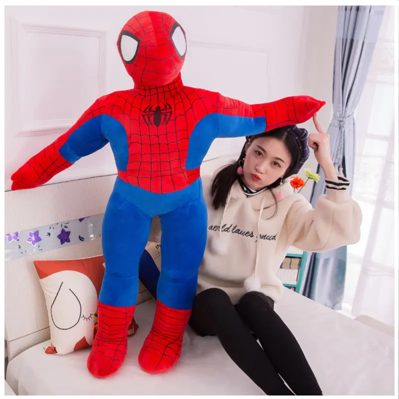 Venta al por mayor caliente Spider Man Marvel juguetes de peluche rojo peluche SpiderMan muñeca para niños animales de peluche juguetes de peluche regalo de Navidad