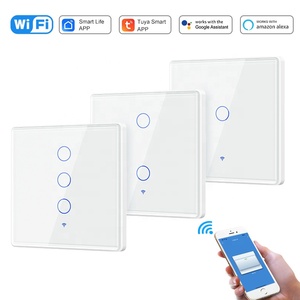Ab/İngiltere standart Wifi Tuya zigbee homekit akıllı anahtar kablosuz APP dokunmatik cam panel duvar akıllı anahtar 1/2/3 Gang akıllı anahtar - Product Image 4