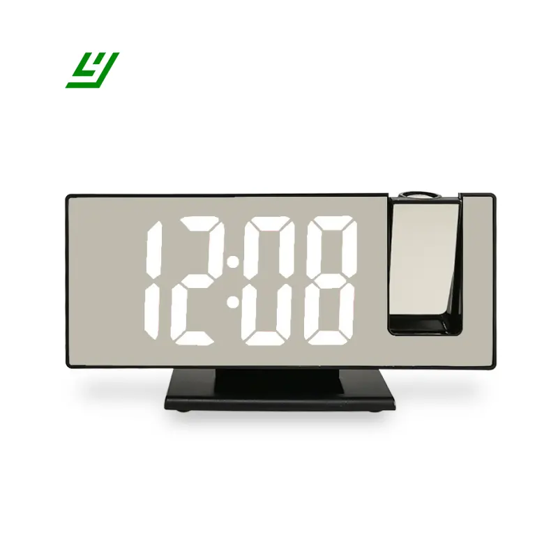 Nuevo reloj despertador eléctrico de pantalla grande, decoración de pared, espejo de escritorio, proyección Led Digital, reloj de mesa con luz nocturna Digital