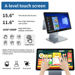 15.6 inch lft Led Cảm ứng màn hình Màn hình với kim loại đứng cho doanh nghiệp nhỏ nhà hàng văn phòng hoặc tiền mặt đăng ký POS - Product Image 3