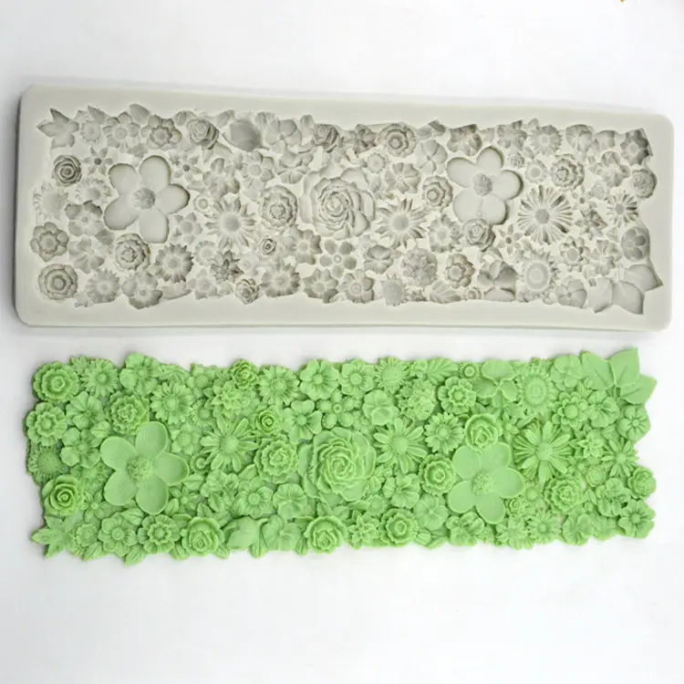 2021 New Custom flor folhas fondant molde de silicone molde fondant ferramentas de decoração do bolo