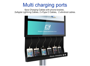 OEM & ODM Telefon Ladegerät Boden stehende Handy-Ladestation mit 6 USB-Kabel