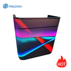 Hình chữ U công ty triển lãm quầy lễ tân LED màn hình hiển thị TV tường thương mại bảng với bánh xe - Product Image 2