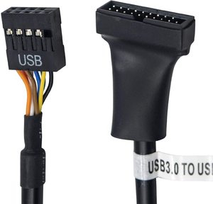 <strong>USB</strong> <strong>3</strong>.<strong>0</strong> <strong>Header</strong> to <strong>USB</strong> <strong>2</strong>.<strong>0</strong> Motherboard Adapter Cable 19 Pin Male to 9 Pin Female Cable Adapter Converter - Product Image 5