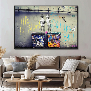 Moda el yapımı tuval Pop sanat duvar dekor Modern yağlıboya renkli Banksy Graffiti sokak sanatı - Product Image 2