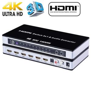 4K 5x1 HDMI Switch with Audio Extractor ARC Audio for <strong>PS4</strong> HDTV Blu-Ray with Optical TOSLINK 3.5mm R/L Audio IR <strong>Remote</strong> Control - Product Image 2