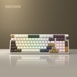 Teclado mecânico BT5.0 de alta qualidade 97 teclas + botão 2.4Ghz sem fio multi dispositivos com botão para Win/iOS/Android
