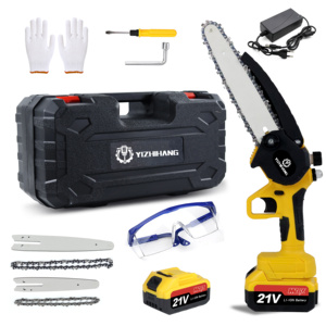 Rechargeable Mini Li-ion Lithium Battery Operated Electric Powered 6&quot; 8 Inch Chain Saw Wood Cutting Machine Garden - Product Image 1