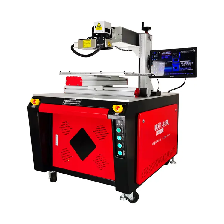 Hot Sale Große UV-Kunststoff-Laser beschriftung maschine 50w 100w 30w Xy Axis Motion Fiber Laser beschriftung maschine