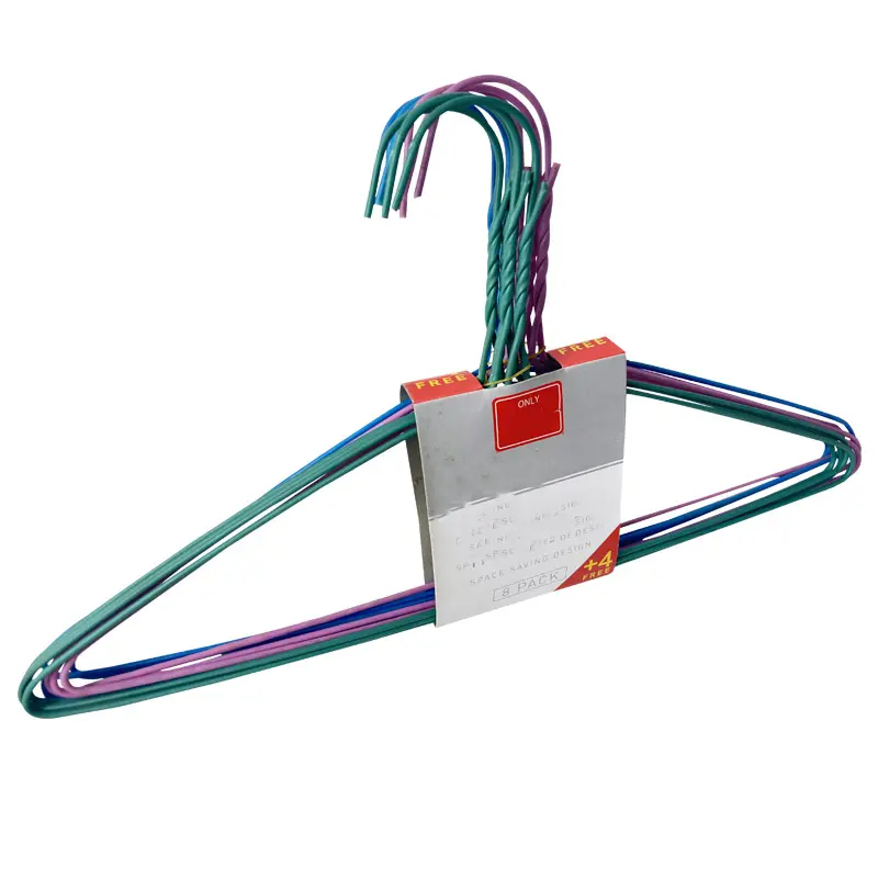 Cheap Factory PE Revestido Metal Wire Clothes Hanger para Vestuário