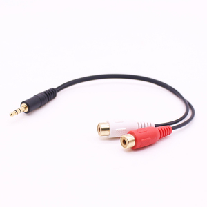 Cabo adaptador universal de estéreo, de alta qualidade, macho para 2 fêmea rca, para fone de ouvido, 3.5mm y, divisor de áudio 3.5mm, cabo rca