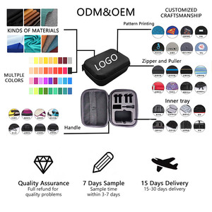Oem Odm Eva硬壳定制标志防水防震工具储物盒铅笔盒旅行PU皮革EVA拉链盒