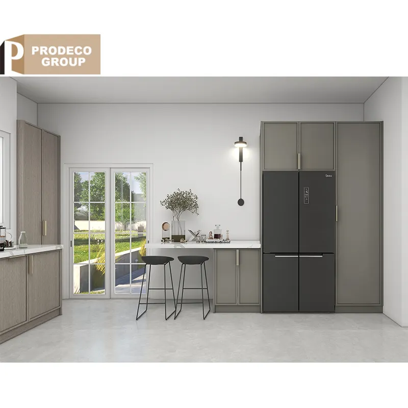 Prodeco Mobila Bucatarie armarios de cocina de almacenamiento modular de partículas con ventanas