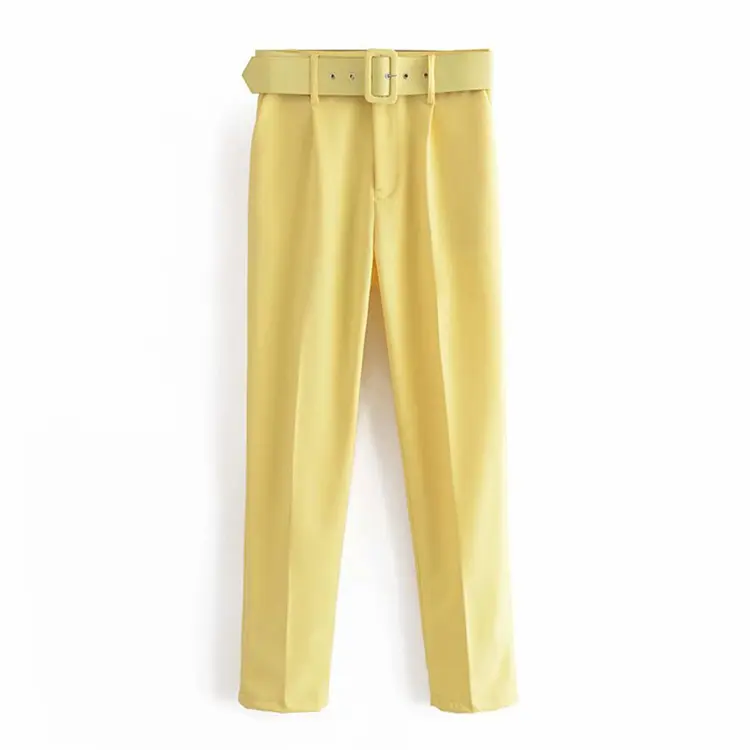 PB & ZA femmes 2024 nouvelle mode beaucoup de couleur pantalon Vintage taille haute fermeture éclair mouche femme pantalon Mujer