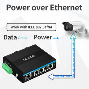 Olycom DC12V ~ DC48V อินพุตกว้าง5พอร์ตสวิตช์อีเธอร์เน็ตกิกะบิตอีเธอร์เน็ต120วัตต์สำหรับงานอุตสาหกรรม