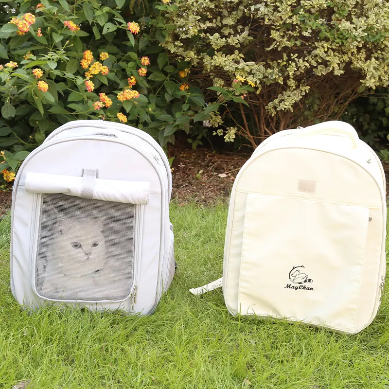 Tas pembawa anjing kucing yang dapat diperluas diakui penerbangan tas travel hewan peliharaan sisi lembut dengan bantalan bulu yang dapat dilepas dan saku