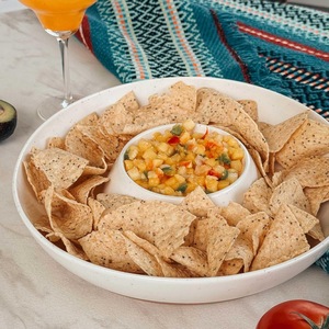 Seramik cips ve Dip servis tepsisi cips ve Salsa, sebzeler ve Dip, meyve, aperatifler, eğlenceli, barındırma için büyük bölünmüş parti kase seti