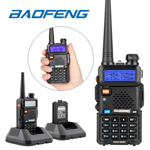 Baofeng UV5R Radio portatile bidirezionale Dual Band 7.4V DC 5W 5-8km Range analogico Walkie Talkie 110g telecomando nero - Product Image 3