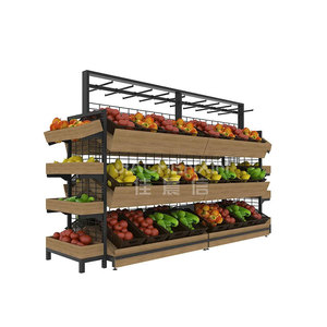 Hochleistungs-Supermarkt Einzelhandel geschäft Regale Holz Obst und Gemüse <span class=keywords><strong>Display</strong></span> Stand Rack