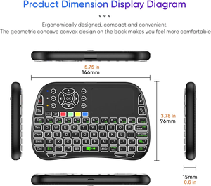 VONN M9 Mini Voice BT Wiederauf ladbare kabellose Tastatur Touchpad Hintergrund beleuchtete IR-Lern fernbedienung TV-Tastatur - Product Image 6