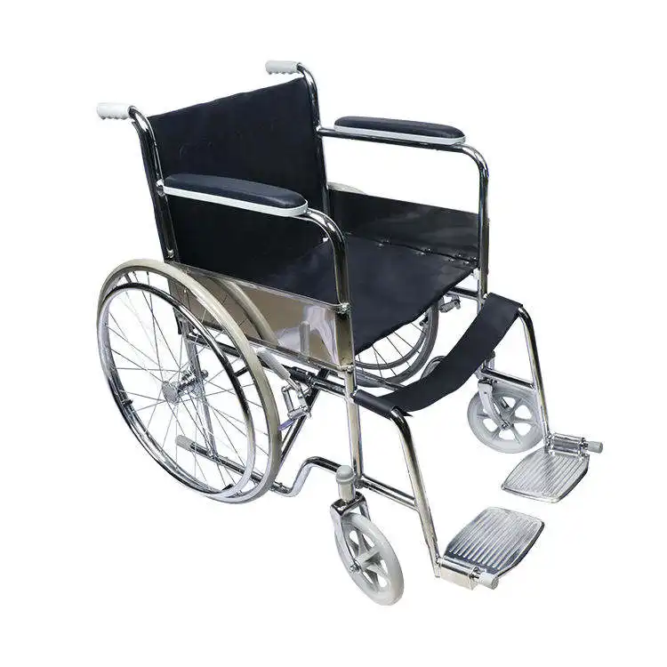 כיסא גלגלים 809 הטוב ביותר כיסא גלגלים קל משקל נגד התהפכות כיסא גלגלים מתקפל ידני לנכים