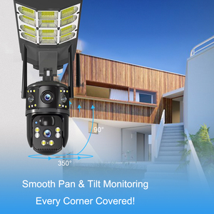 V380 Dual Lens All in One 4G WiFi Cctv IP Sistema de cámara de seguridad inalámbrica para exteriores Intercomunicador Farola solar con cámara - Product Image 2