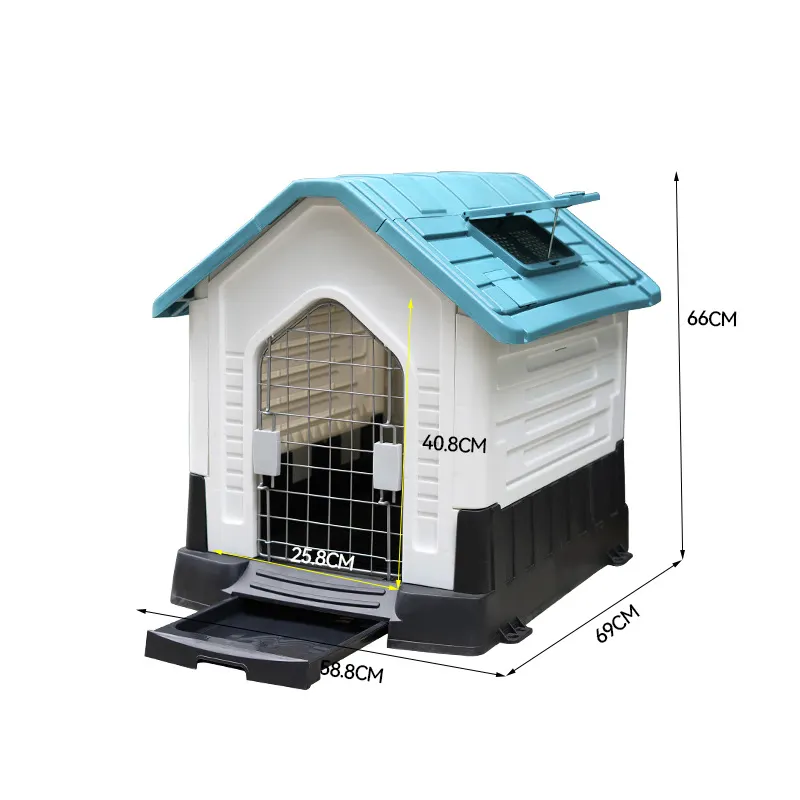 Luxury Plastic Waterproof Modern Style Dog House with Toilet and Window