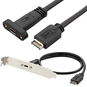 10Gbps USB3.1AキーType-EからType-Cマザーボードヘッダー延長ケーブル背面パネル19ピン20ピンタイプE-Cコネクタブラケット
