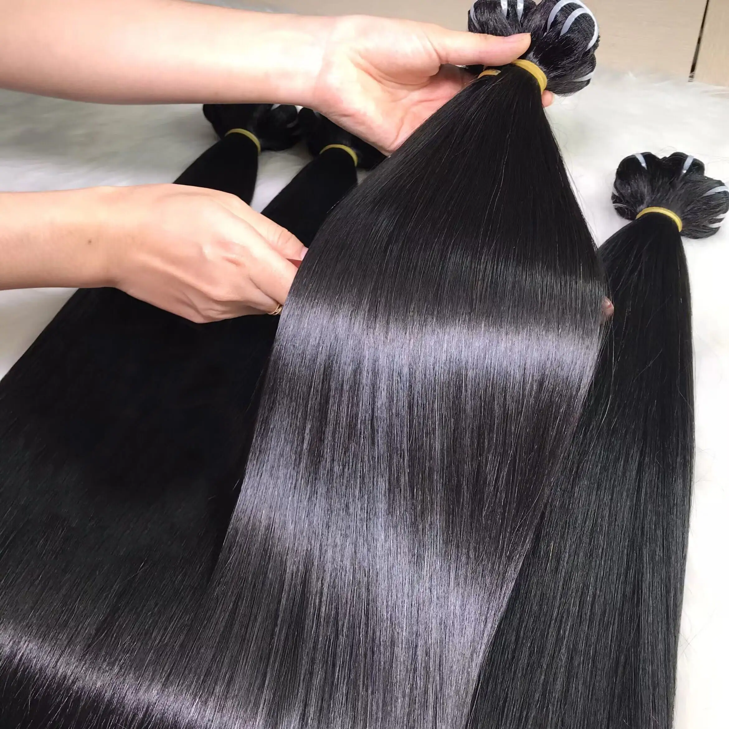 Cabelo de cutícula reto trançado 100% cabelo virgem brasileiro longo cabelo peruano de 30 polegadas cabelo humano indiano