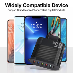 65W USB 5 Port tip-c hızlı şarj şarj ab abd İngiltere hızlı şarj telefon güç adaptörü şarj Apple iPhone Mi Samsung Huawei - Product Image 3