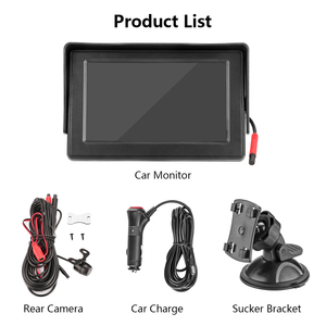 Producto popular Pantalla LCD a color TFT de 4,3 pulgadas Cámara de visión trasera de coche con monitor Monitor de pantalla LCD de coche de bebé