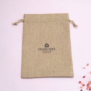 Özel Logo baskı doğal jüt İpli noel hediyesi ambalaj çanta kullanımlık keten çuval çuval çuval kahve çekirdeği jüt torba - Product Image 3