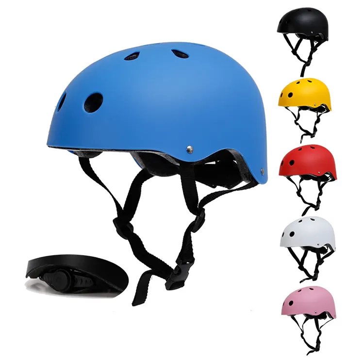 Casque de skate à roulettes bleu pour enfant et adulte, équipement de vélo, skateboard, pour le cyclisme, nouveau