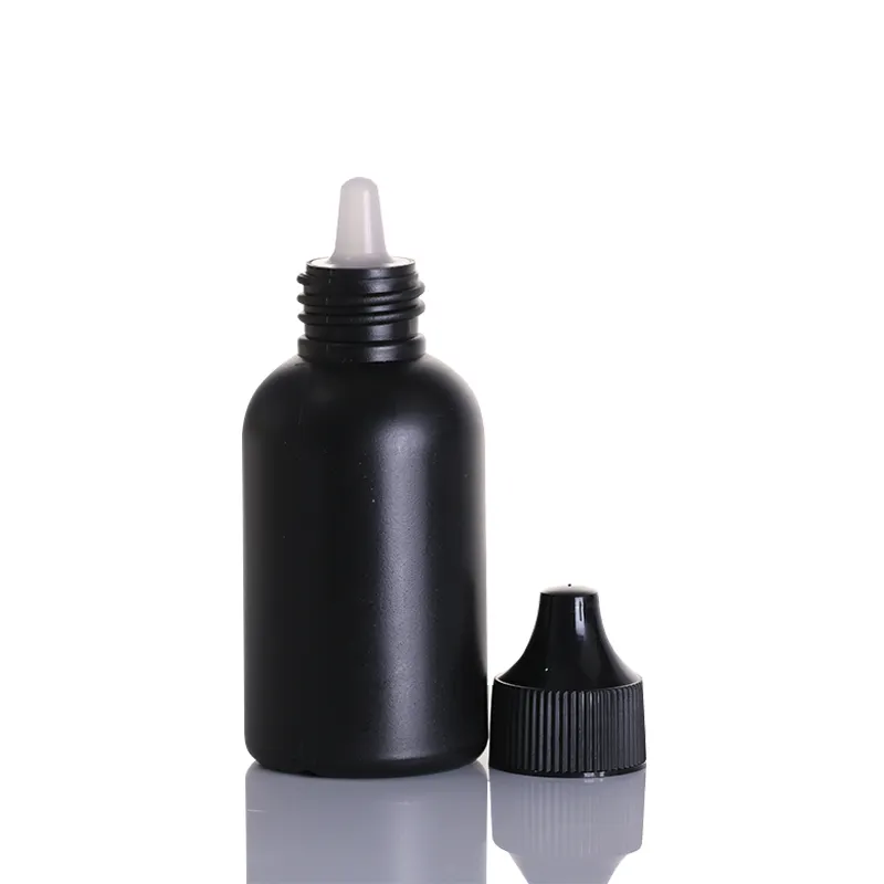 Großhandel schwarze Mascara Kosmetik flasche und Verpackung 30ml HDPE Nagellack Kleber Plastik flaschen